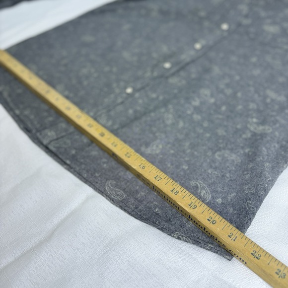 Rocawear Denim Mens Gray Pearl Snap Western Paisley Shirt Size M - Picture 7 of 12